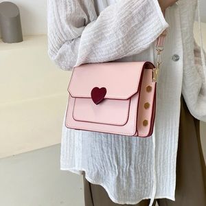SHEIN Pink and Red Heart Purse